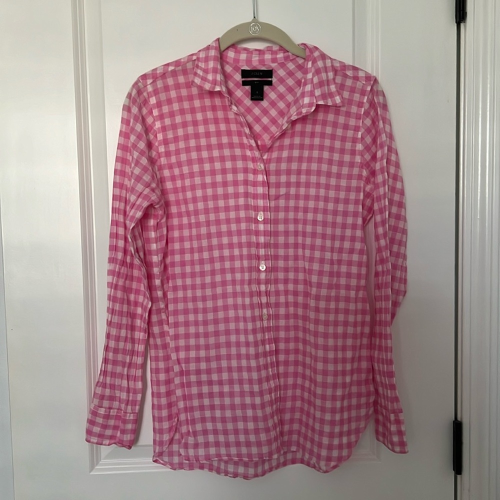 J.Crew Gingham Long sleeve button shirt